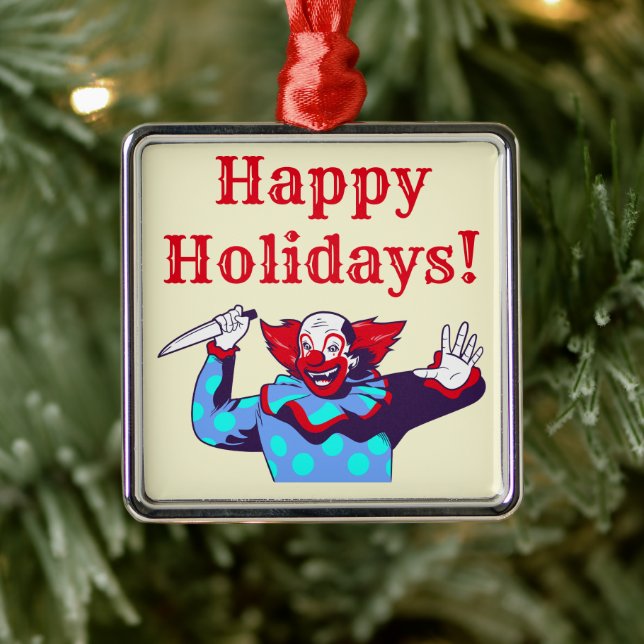 Evil Clown Metal Ornament (Tree)