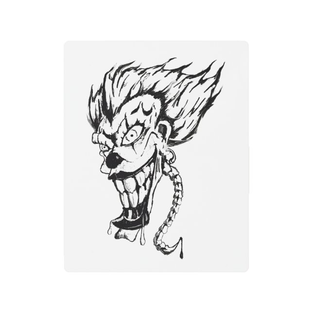Evil clown Metal wall art (Front)