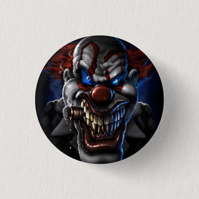 EVIL CLOWN PINBACK BUTTON (Front)