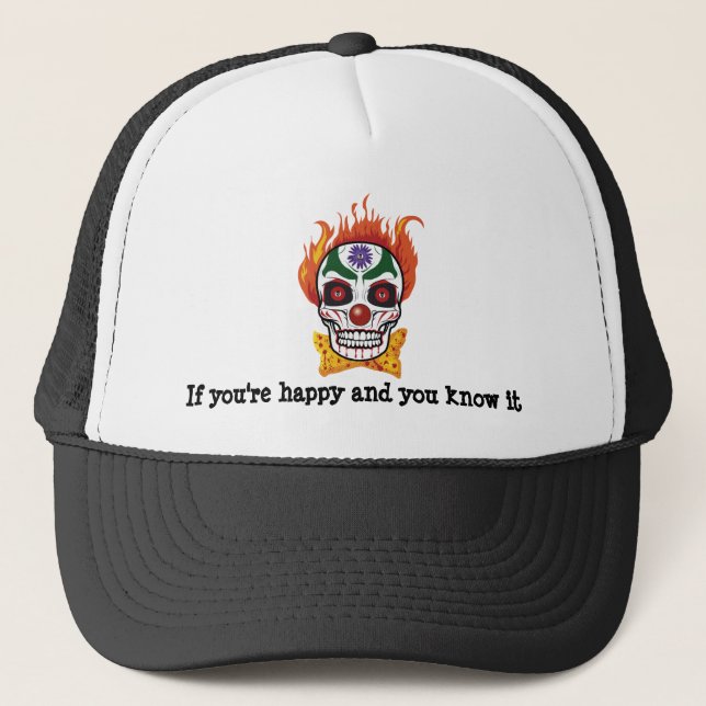 Evil Clown Skull Demon - Clown Hat (Front)