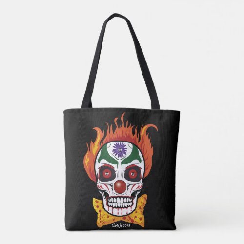 Evil Clown Skull Tote Bag _ Costumed Creatures