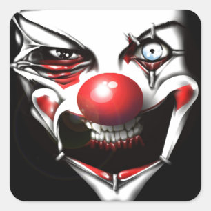 Evil Clown Square Sticker