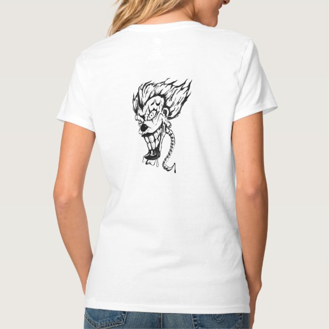 Evil clown Women's Hanes Nano V-Neck T-Shirt (Back)