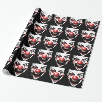 Evil Clown Wrapping Paper by customvendetta at Zazzle