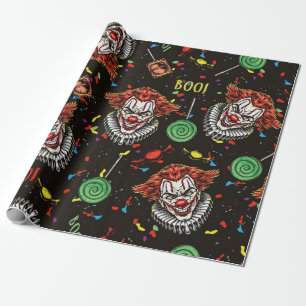 Evil Clowns And Candy Wrapping Paper