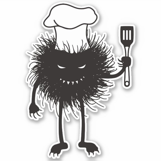 Evil Cook Cartoon Character Chef Sticker (Front)