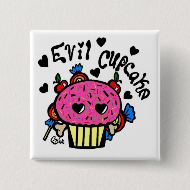 evil cupcake button (Front)