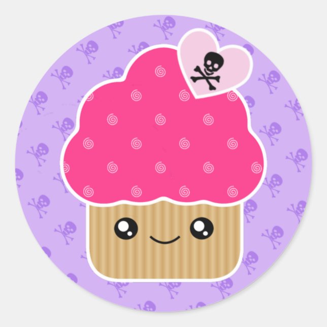 Evil Cute Kawaii Cupcake Of Death Stickers (Front)