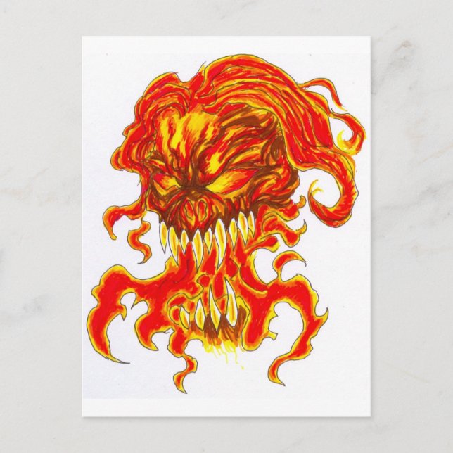 Evil Demon Art Postcard (Front)
