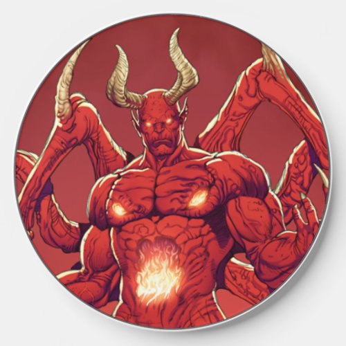 Evil Demon Charging Your Phone With Hell Fire Wireless Charger