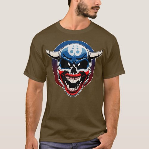 Evil Demon Clown Skull T_Shirt