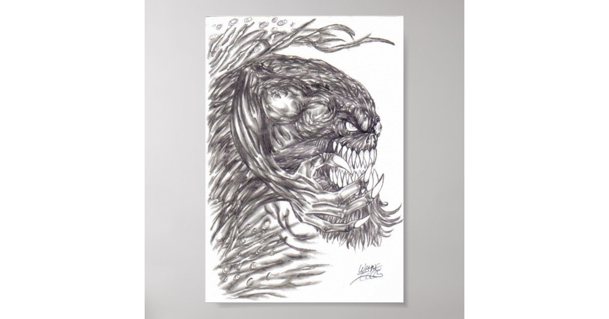 evil creature drawings