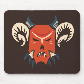 Evil Demon Mask With Horns Mouse Pad