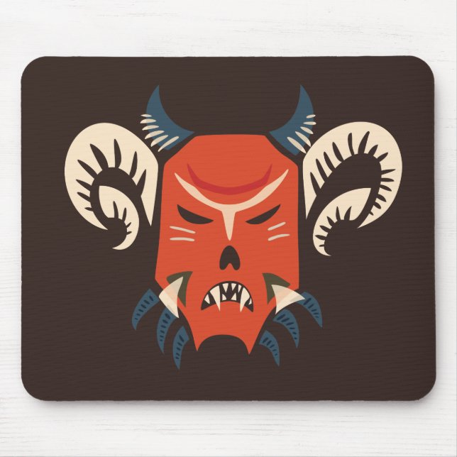 Evil Demon Mask With Horns Mouse Pad (Front)