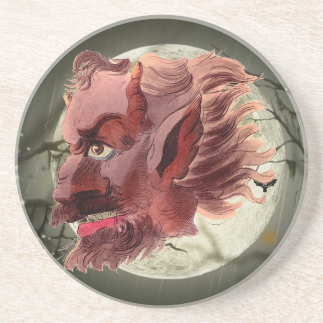 Evil Demon Sandstone Coaster (Front)