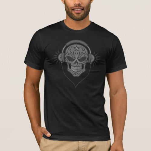 Evil DJ Sugar Skull dark T_Shirt