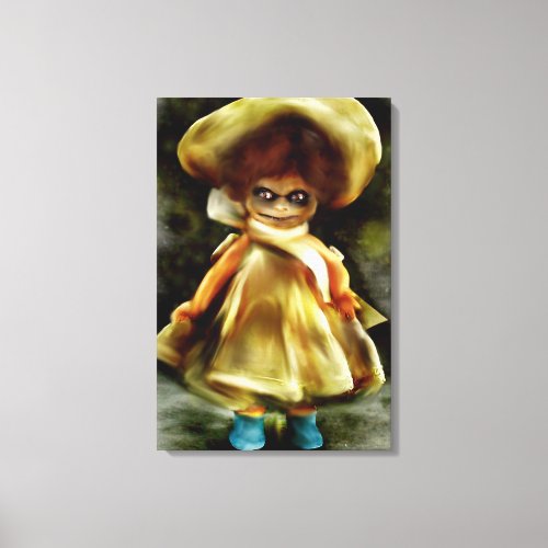 EVIL DORA  DOLL haunted doll product scary art Canvas Print