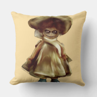 EVIL DORA DOLL, haunted doll product scary art Throw Pillow