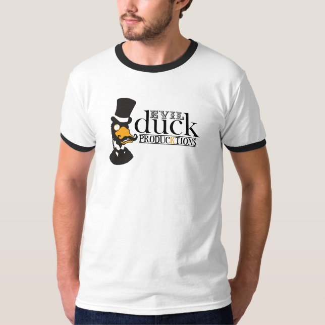 Evil Duck (wide logo) men's tee (Front)