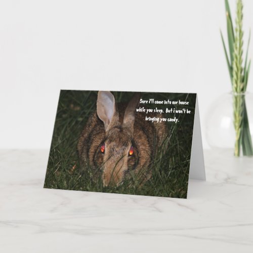 Evil Easter Bunny Angry Scary Funny Greeting Card