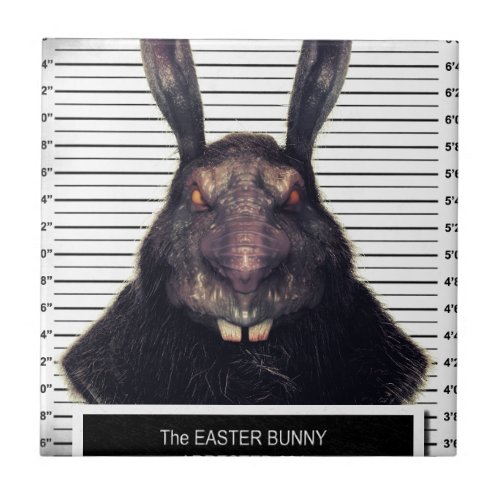 Evil Easter Bunny Rabbit SOLO Ceramic Tile