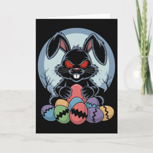 Evil Easter Bunny Scary Horror Rabbit Red Eyes Mon Card