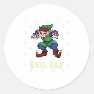 Evil Elf Christmas Classic Round Sticker