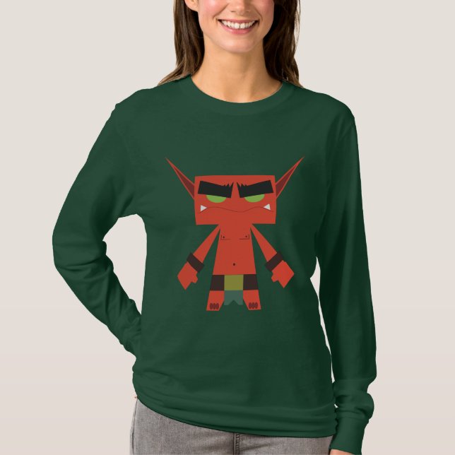 evil elf red long sleeve t-shirt (Front)