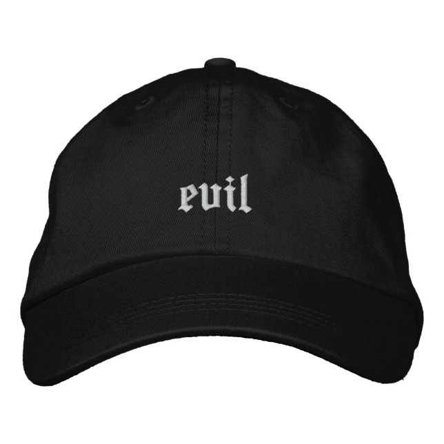 evil embroidered baseball cap (Front)