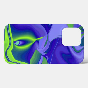 Evil Eye , 3D Abstract in green blue purple iPhone 13 Pro Case