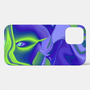 Evil Eye , 3D Abstract in green blue purple iPhone 12 Case