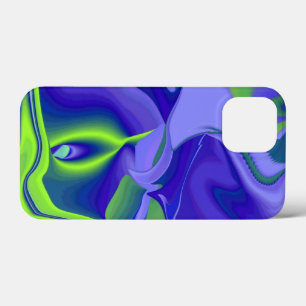 Evil Eye , 3D Abstract in green blue purple iPhone 13 Mini Case