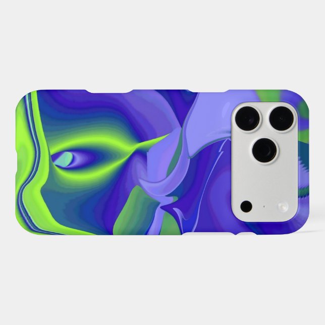 Evil Eye , 3D Abstract in green blue purple Case-Mate iPhone Case (Back (Horizontal))