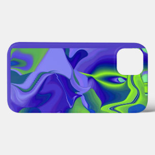 Evil Eye , 3D Abstract in green blue purple iPhone 13 Case