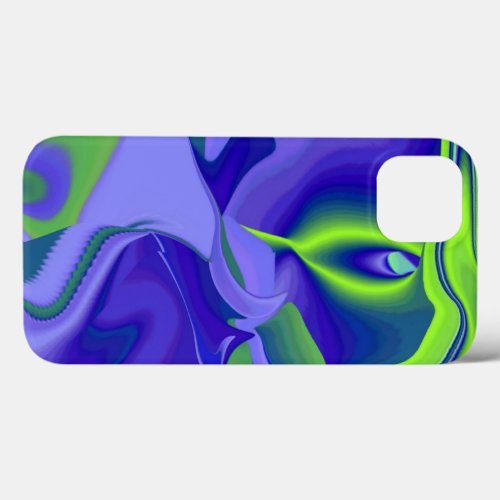 Evil Eye  3D Abstract in green blue purple iPhone 13 Case