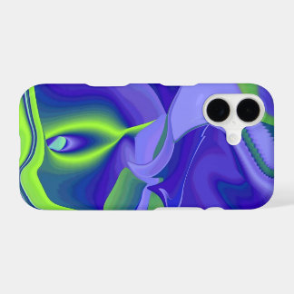 Evil Eye , 3D Abstract in green blue purple iPhone 17 Case