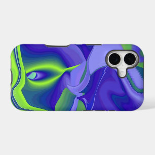 Evil Eye , 3D Abstract in green blue purple iPhone 17 Case