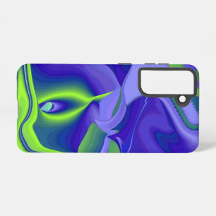 Evil Eye , 3D Abstract in green blue purple Samsung Galaxy S21 Case