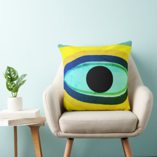 Evil Eye Abstract Throw Pillow