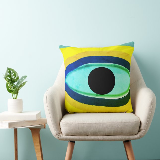 Evil Eye  Abstract Throw Pillow (Chair)