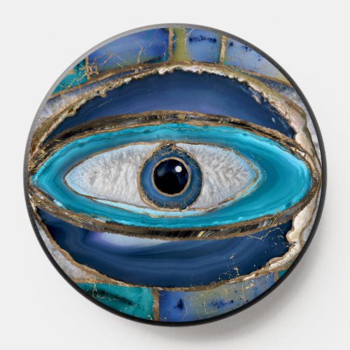 Evil Eye Amulet Agate and gold PopSocket