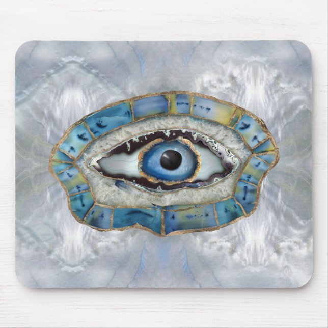 Evil Eye Amulet Geodes and Crystals Mouse Pad (Front)