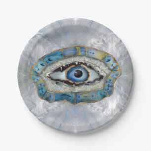Evil Eye Amulet Geodes and Crystals Paper Plates