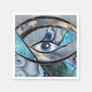 Evil Eye Amulet Mineral Textures Collage Napkins