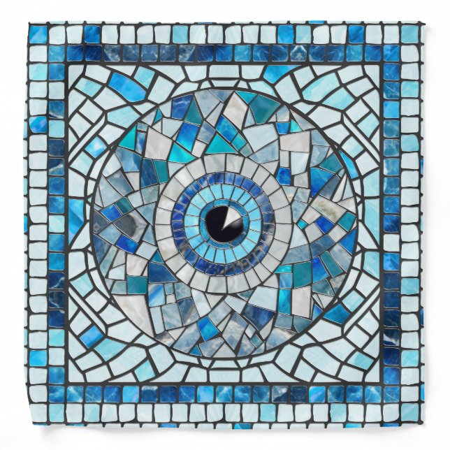 Evil Eye Amulet Mosaic Art Bandana (Front)