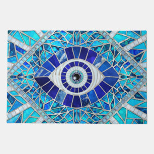 Evil Eye Amulet Mosaic Art Doormat