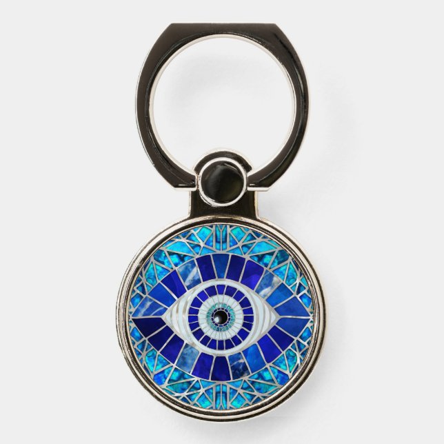 Evil Eye Amulet Mosaic Art Phone Ring Stand (Front)