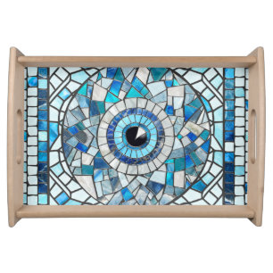 Evil Eye Amulet Mosaic Art Serving Tray