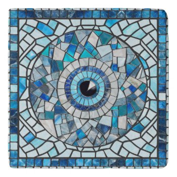 Evil Eye Amulet Mosaic Art Trivet by LoveMalinois at Zazzle