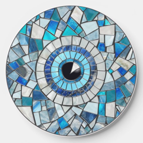 Evil Eye Amulet Mosaic Art Wireless Charger